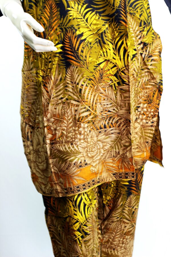 Lawn Dress For Girls - Printed 2 PC Stitched Shirt & Trouser - Black - Image 2