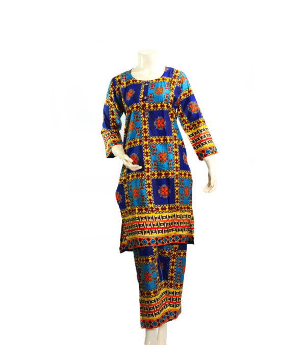 Lawn Dress - Printed 2 PC Stitched Shirt & Trouser - Multicolour