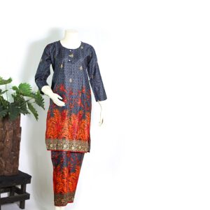 Lawn Dress - Printed 2 PC Stitched Shirt & Trouser - Grey Colour