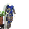 Lawn Dress For Girls - Printed 2 PC Stitched Shirt & Trouser - Navy Blue Colour