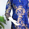 Lawn Dress For Girls - Printed 2 PC Stitched Shirt & Trouser - Navy Blue Colour - Image 2