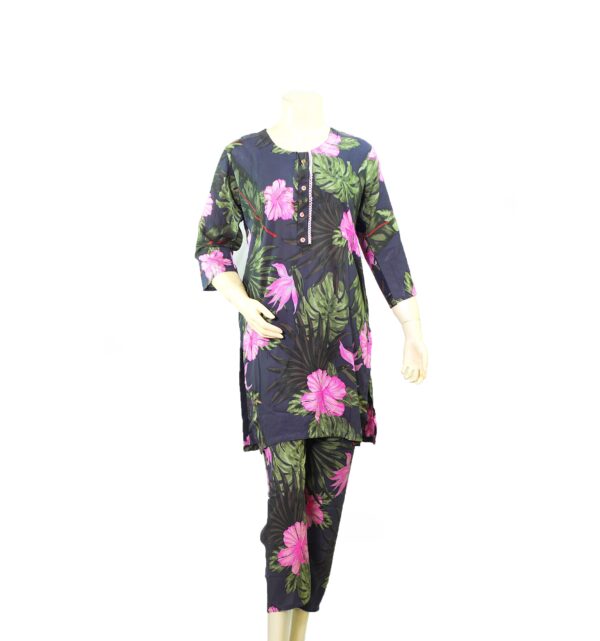 Boski Linen Dress - 2 PC Stitched Shirt & Trouser - Grey Colour