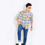 Mens Casual Wool Flannel Check Shirt Multicolour