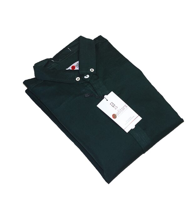 Mens Semi-Formal Plain Cotton Shirt Bottle Green Colour