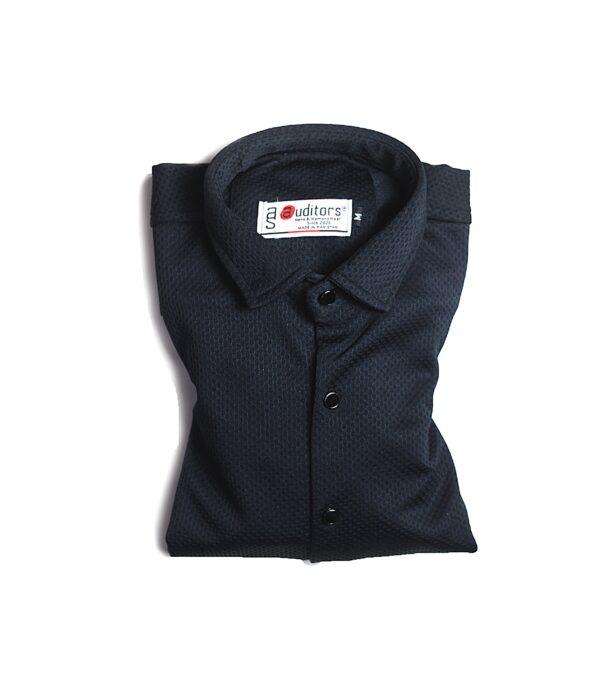 Black Embossed Textured Power Stretch Party Shirt