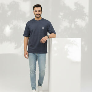 Embossed T-Shirt Dropped Shoulder