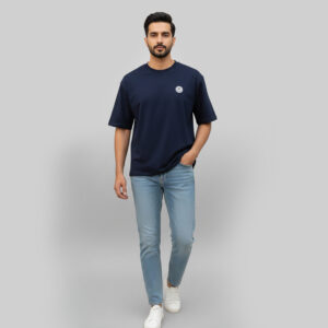 Embossed T-Shirt Dropped Shoulder