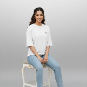 Embossed T-Shirt Dropped Shoulder