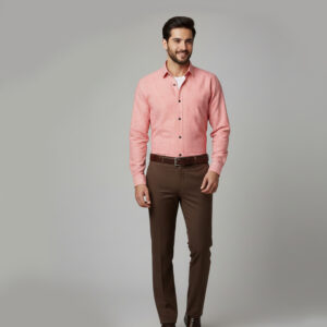 Formal Power Stretch Striped Shirt Light Pink Colour