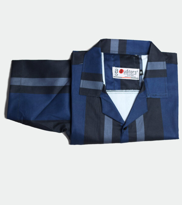Boski Linen Summer Half Sleeves Cuban Collar Stripe Shirt - Image 2