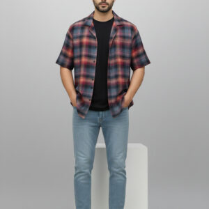 Crinkle Half Sleeves Maroon Regular Fit Power Stretch Soft Cotton