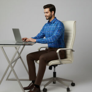 Semi-Formal Check Cotton Shirt 100% Pure Cotton Fabric