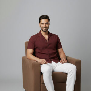 Popcorn Casual Shirt Brown Colour For Mens