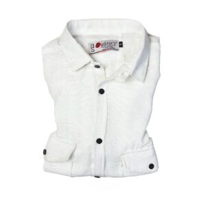 Casual Double Pocket Cambric Shirt White
