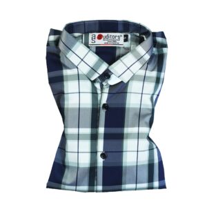 Semi-Formal Off-White Check Cotton Shirt