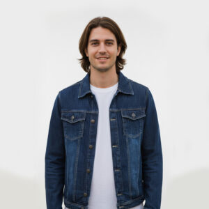 Denim Jacket Double Pocket Dark Blue