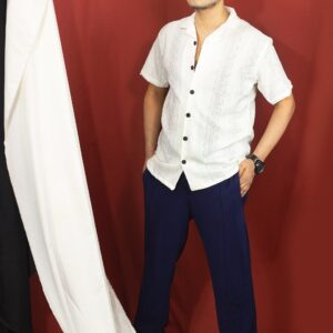 Stylish Off-White Sheer Net Shirt | Transparent Partywear