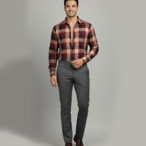Mens Semi-Formal Check Shirt Soft Cotton